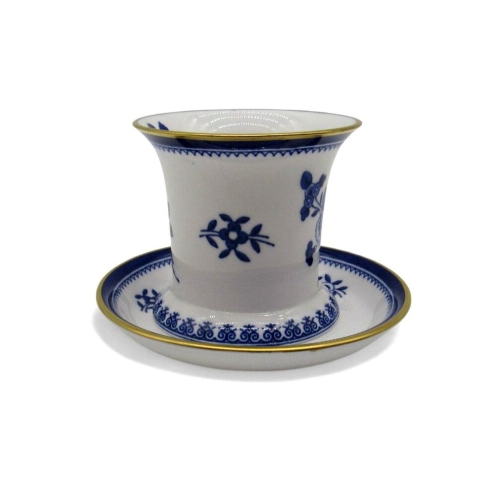 SPODE Gloucester Blue and White Floral Cup Saucer England Vintage